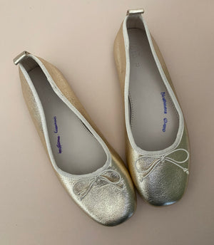 Zara Gold Ballet Pumps | EU 34 (preloved) KindFolk