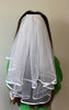 Plain Veil with Satin Trim / Medium Length | White + Light Ivory Available KindFolk