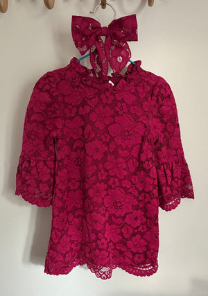 Janie and Jack Dress + Bow | 4 yrs ( small fit / 3 yrs recommended / preloved) KindFolk
