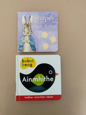 Ainmhithe + Peter Rabbit Shapes Bavy books KindFolk