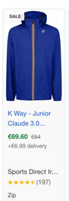 K-way Light Raincoat | 8 yrs (preloved / rrp €69-€84)