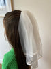 Plain Veil with Satin Trim / Medium Length | White + Light Ivory Available KindFolk