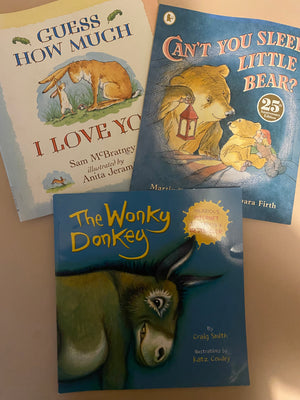 3 Titles ~ The Wonky Donkey | Can’t you sleep little bear? | Guess How Much I Love You KindFolk