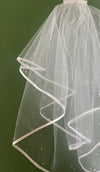 White Veil ~ Satin Trim + Diamanté KindFolk