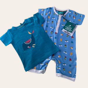 Little Green Radicals Romper + T-shirt | 3-6 mths (nwt) KindFolk