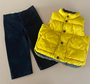 Gap Sleeveless Puffer + Trousers | 18-24 mths (preloved) KindFolk